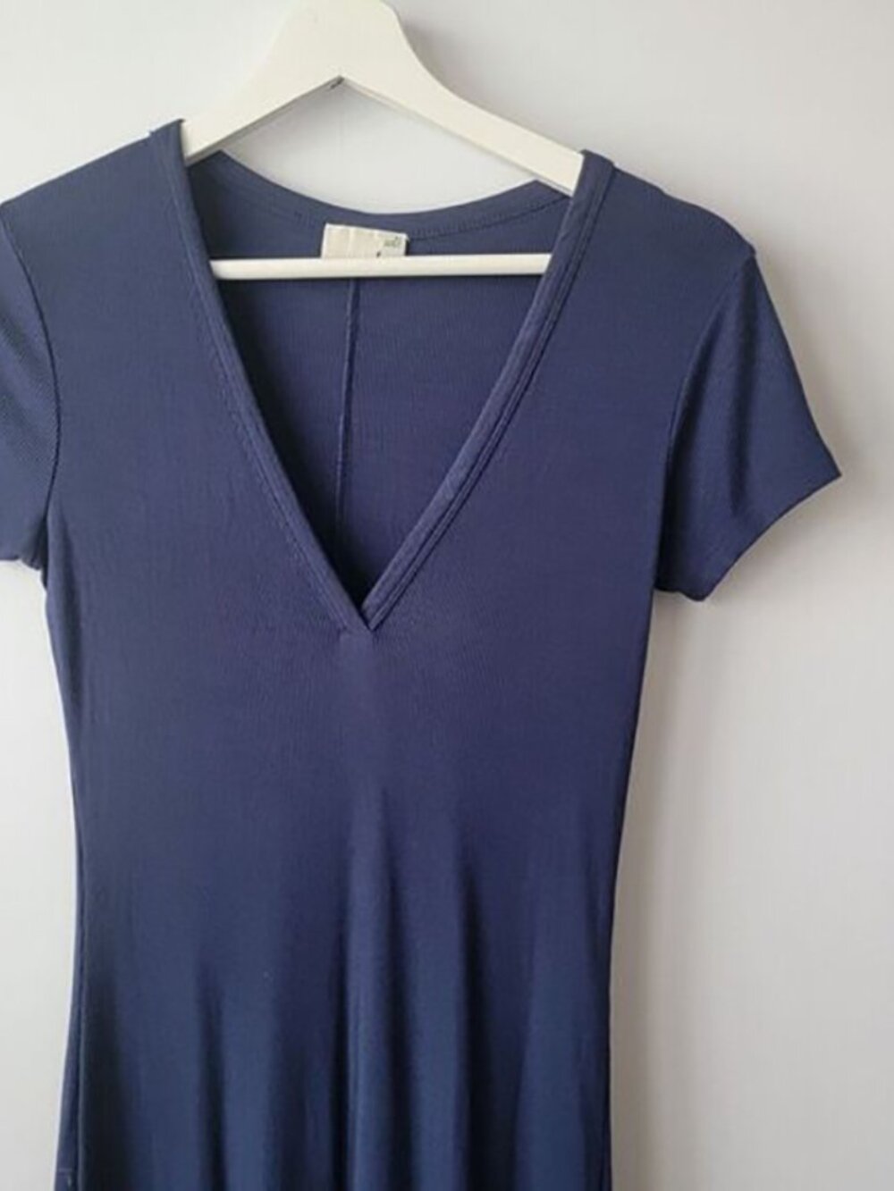 Wilfred Free womens shirt dress size XS Aritzia blue v-neck knit short sleeve - Picture 7 of 7